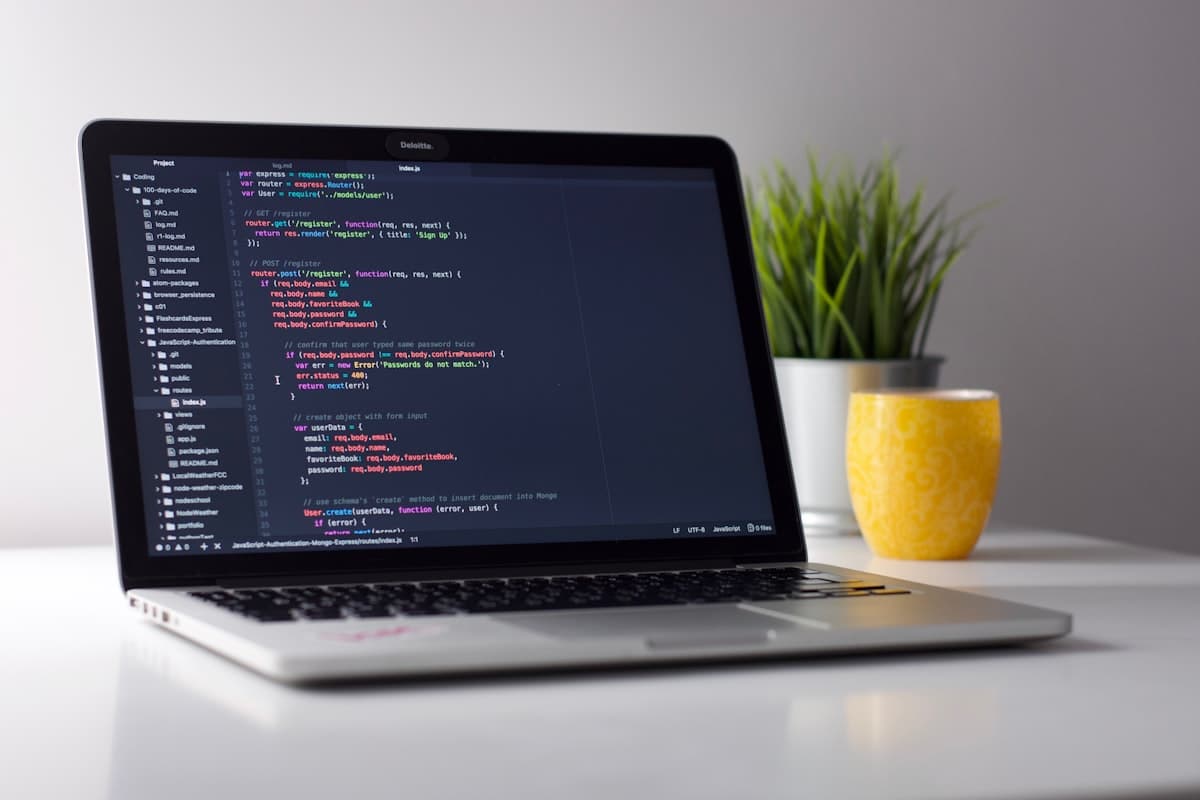 Custom web application screens on a developer desk