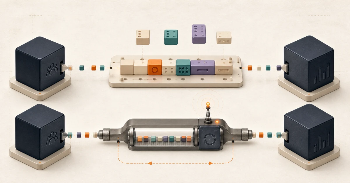 Business systems connected through a modular integration platform and a purpose-built monitored API bridge