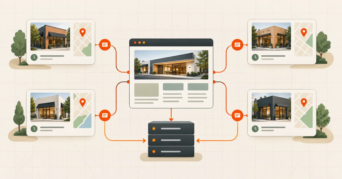 One governed website system connecting four distinct business location pages