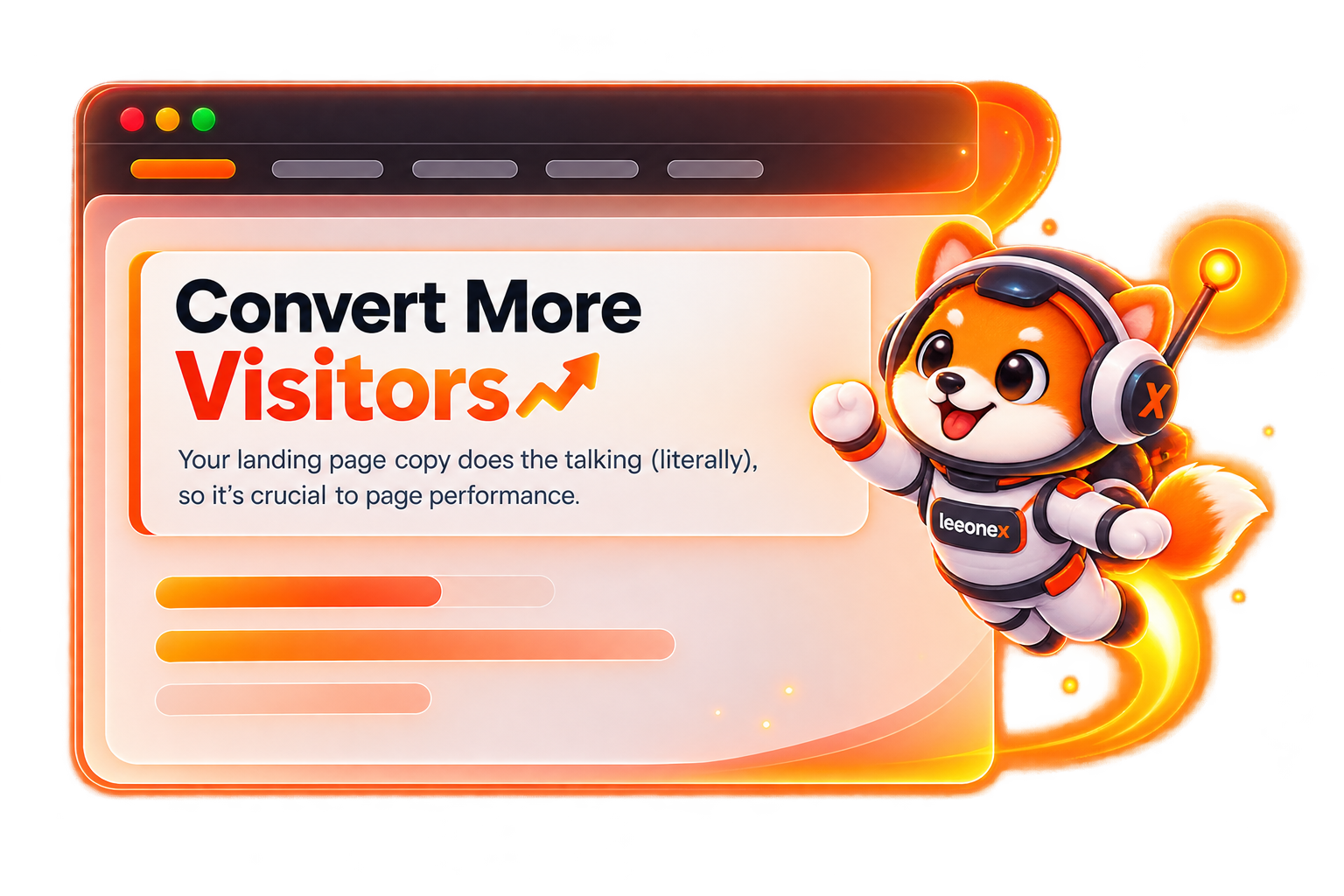 Leeonex landing page development copywriting focused on conversion messaging and CTAs
