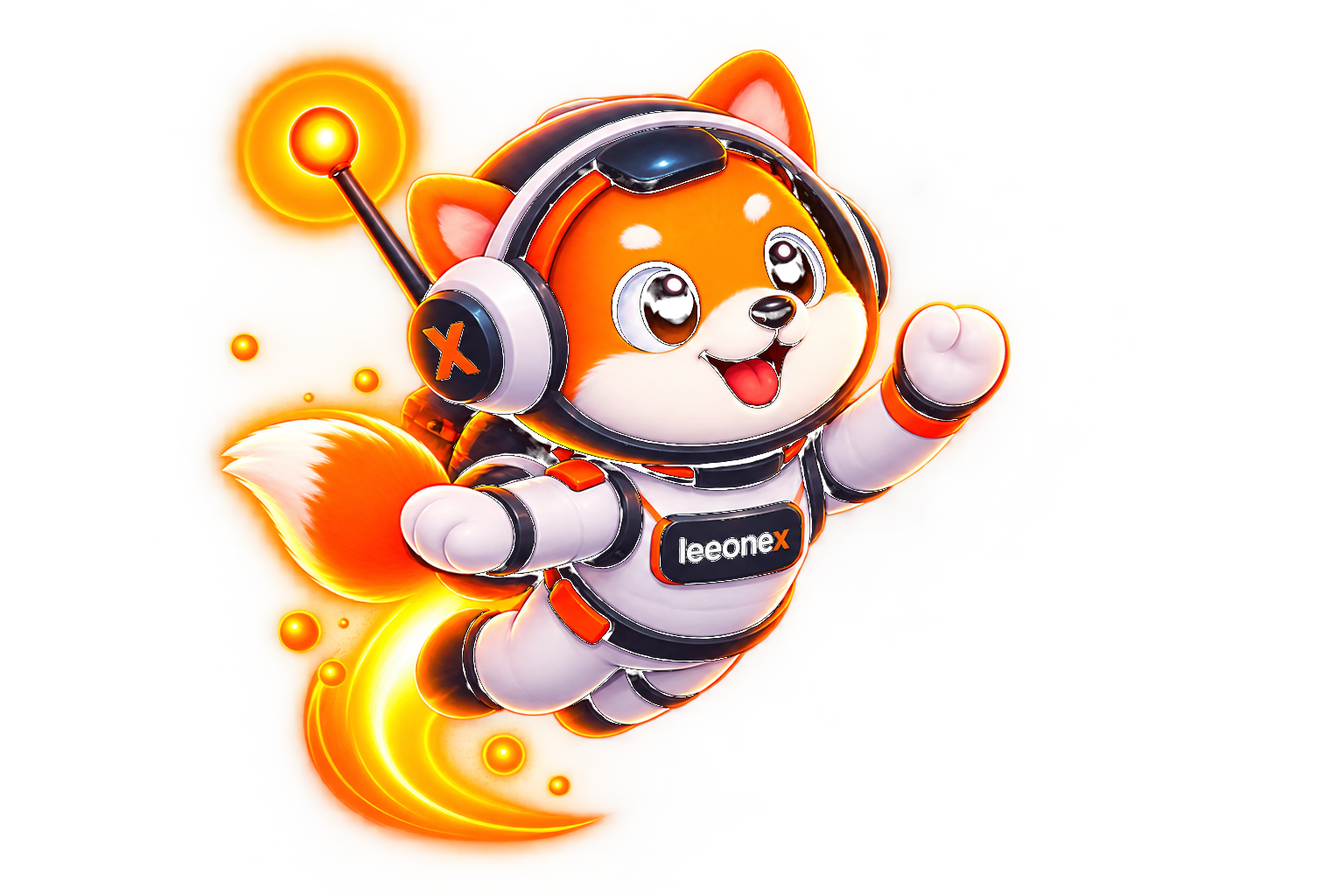 Leeonex mascot in a spacesuit, celebrating conversions