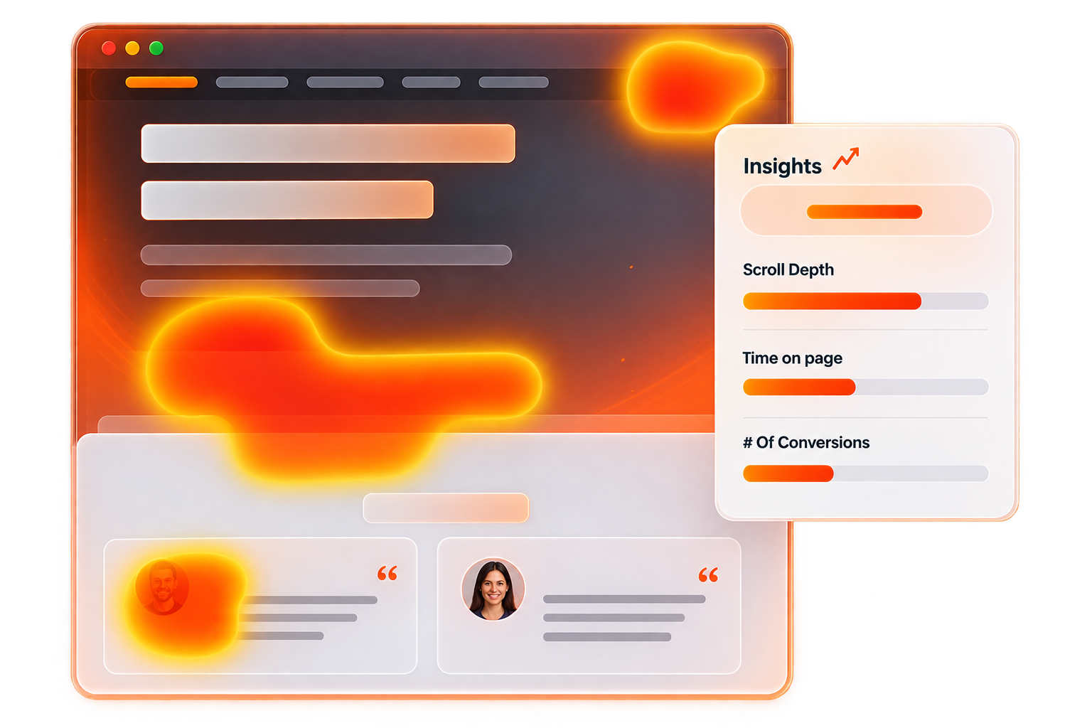 Leeonex landing page development research with heatmap insights and analytics