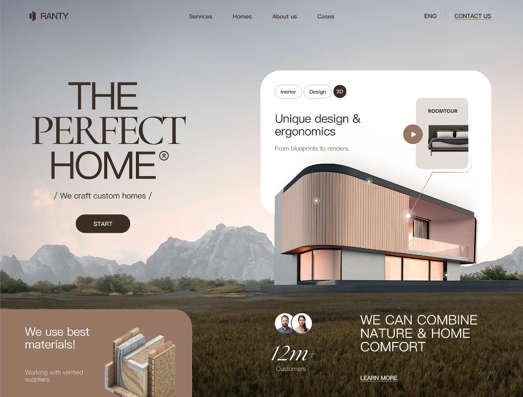 Leeonex concept architecture studio landing page development design