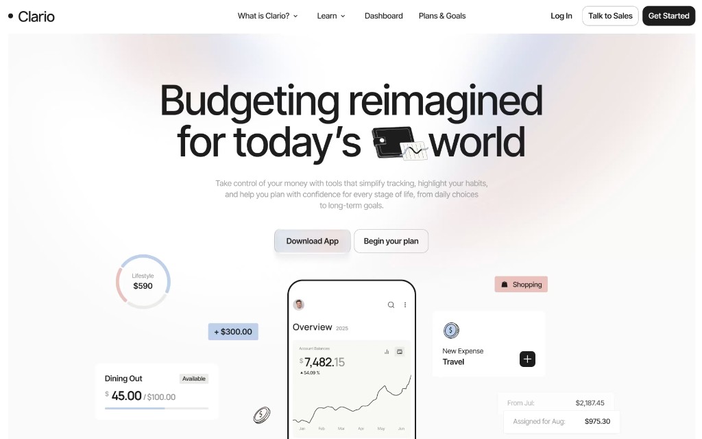 Leeonex concept budgeting app landing page development